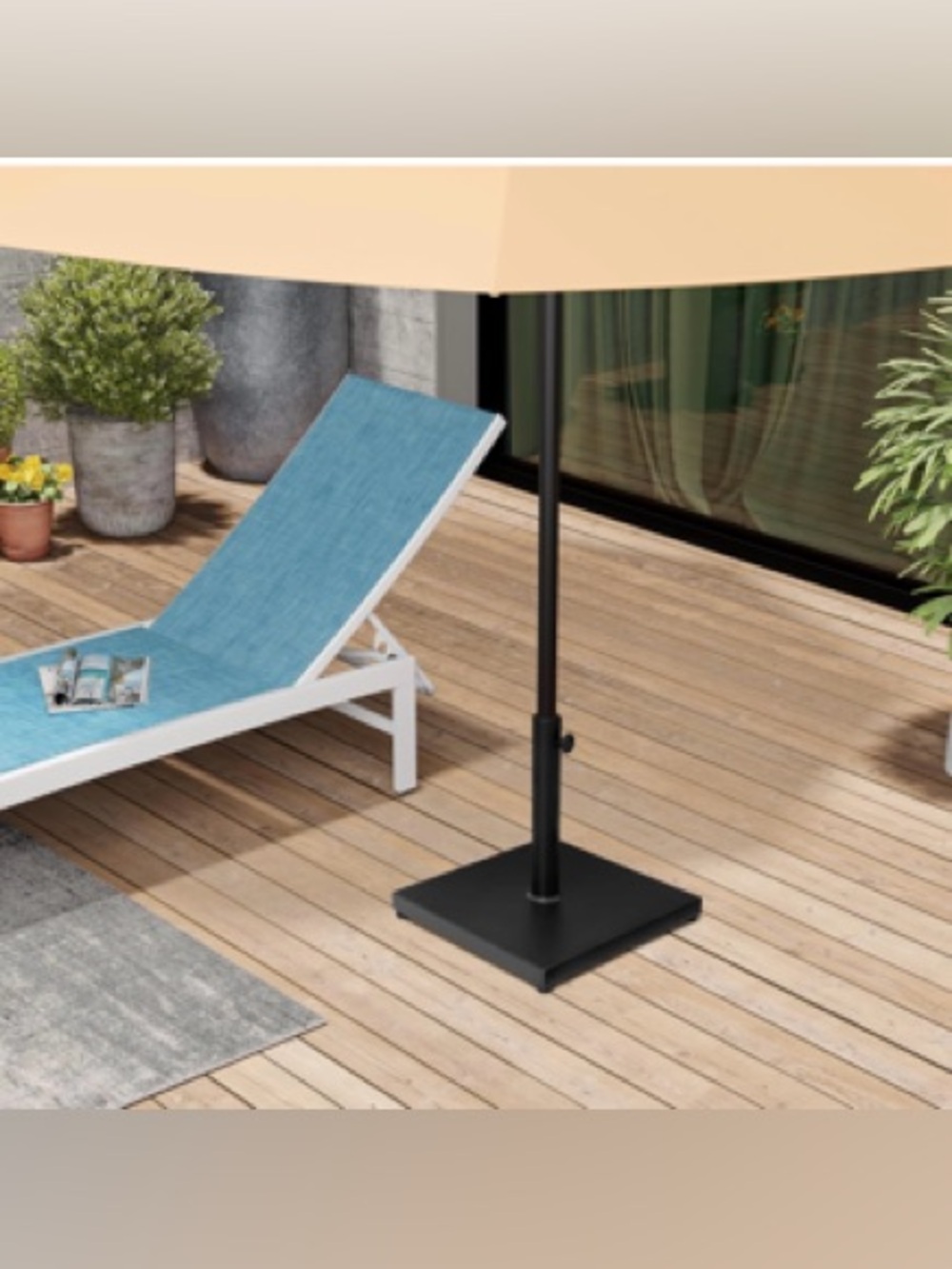 BLACK 43lbs UMBRELLA PATIO BASE HEAVY DUTY STAND - Picture 6 of 7
